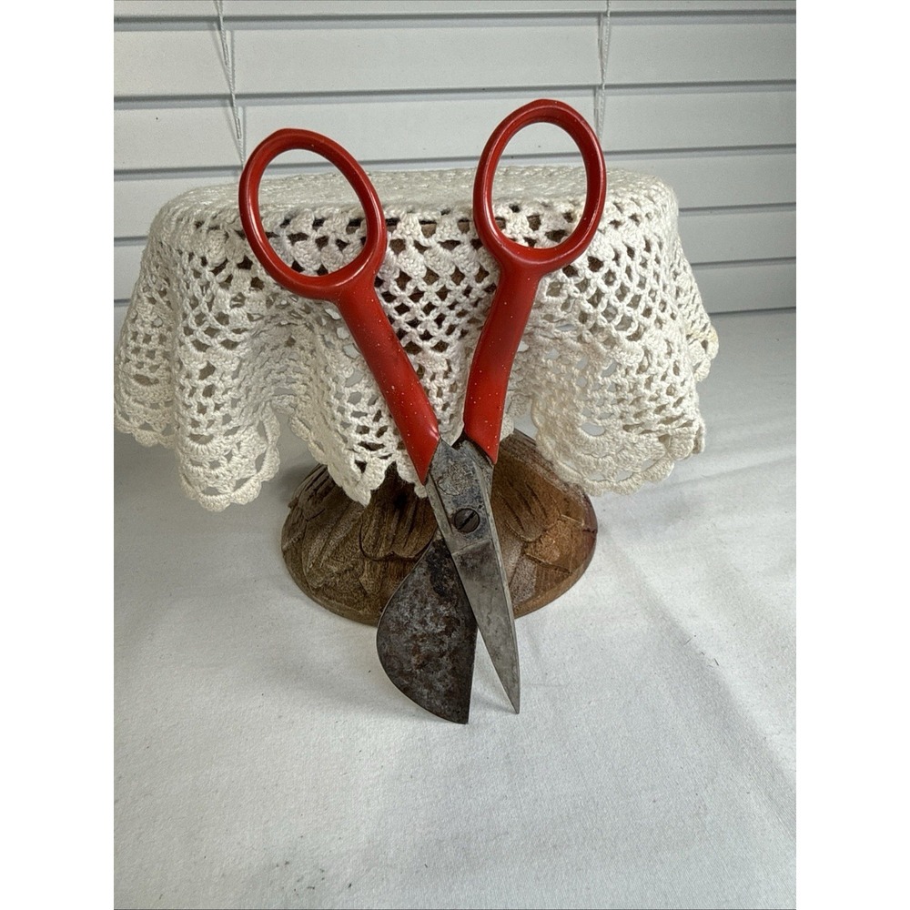 Vintage ROBERTS Vinyl Coated Duckbill 6" Carpet Napping Shears Scissors, Germany
